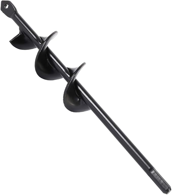 Garden Auger Drill Bit 3/8" Hex Shaft HSS Spiral Drill Bit Farm