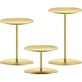 smtyle Gold Metal Cast Iron Candleholder Sets for Pillar Candles, Set of 3 Wedding Table Centerpiece Candle Holders, Minimalist Farmhouse Decor for Fireplace Mantel & Dining Room