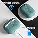 DamonLight [Supprts Mag-Safe Charging] [Seperating Case Design] Shockproof Soft Silicone Cover for Airpods Pro Charging Case (Midnight Green)