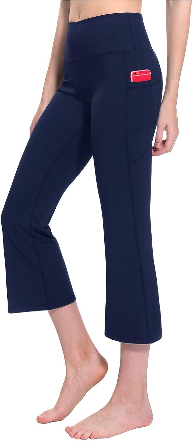 TAIBID Womens High Waist Yoga Capri 