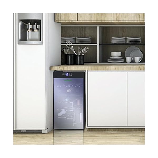 NutriChef-PKTEWCDS1802-18-Bottle-Dual-Zone-Thermoelectric-Wine-Cooler-Red-and-White-Wine-Chiller-Countertop-Wine-Cellar-Freestanding-Refrigerator-with-LCD-Display-Digital-Touch-Controls