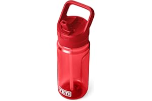 YETI Yonder 600 ml/20 oz Water Bottle with Yonder Straw Cap, Rescue Red