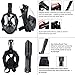 Snorkel Mask Foldable - Greatever 180° Panoramic View Free Breathing Full Face Snorkeling Mask with Camare  Mount, Dry Top Set Anti-fog Anti-leak for Adults & Kids, Black Color& L-XL Size 