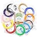 Juboury 384 Linear Feet 3D Pen Filament Refills - 1.75mm PLA Filament Pack with 12 Colors Refill Loop in 32 Linear Feet Each and 120 Stencils Book