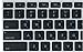Korean Keyboard Stickers with Blue Lettering on Transparent Background for Mac/Centered Windows Keyboard