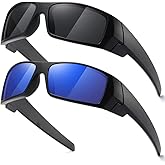 TIANYESY Polarized Sunglasses Men Womens Trendy Retro Sports Rectangular Wrap Around Vintage Shot Shield