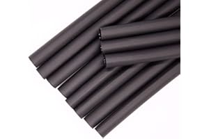PPCLION 20 Ft 1/2" (Diameter) Dual Wall Black Heat Shrink Tubing 3:1, Each 1 Ft long, 20 PCS No Wrinkle Electrical Shrink Tube for Wires,Marine Grade Shrink Tube with Adhesive Lined Waterproof