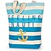 Mud Pie Canvas Beach Tote Bag Feeling Nauti Anchor