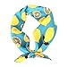 GERINLY Womens Neckerchief - Yellow Lemon Print Square Hair Scarf Headband (Light Blue)