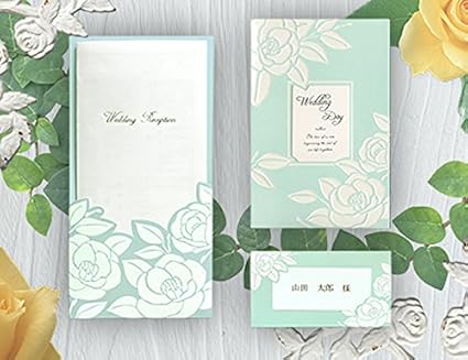 Amazon 結婚式 ウエディング 手作り 招待状 席次表 席札 ペーパーアイテム 10枚セット シアンセット ａｍｏｌｅａｆ 招待状 文房具 オフィス用品