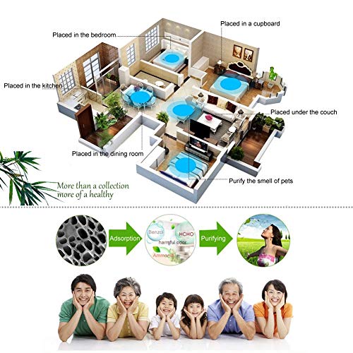 image for Huanlemai 100g*4 Bamboo Charcoal Air Purifying Bags, Home Activated Ca