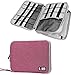 BUBM Multi-Function Soft Waterproof Handbag Double Layer Travel Gear Organizer/Electronics Accessories Bag/Phone Charger/iPad Mini Air Handbag (Large, Rose and Gray)