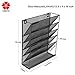 LINKFU 5 Tier Hanging Wall Office Organizer,Mesh Metal Multi-Functional Wall Mount Document Letter Tray Organizer for Home,Office,Magazine Rack and File Storage,Black