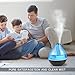 Ultrasonic Cool Mist Humidifier, DONGSHEN 1.7L Capacity Diffuser Humidifier , Portable Personal Humidifier Max 12 Hours , Automatically Shut-off , 7 Colors Changeable LED Light
