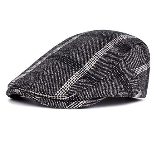 Ziyoot Men's 1920s Accessories Gatsby Gangster Costume Set Gangster Beret Y-Back Suspender (04 Black White)