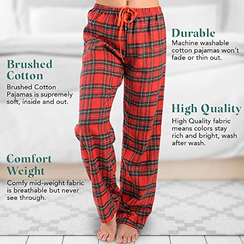 Womens Super Soft Flannel Plaid Pajama 