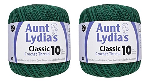 Aunt Lydia's Crochet Thread - Size 10 - Forest Green (2-Pack) - Thumbnail 2