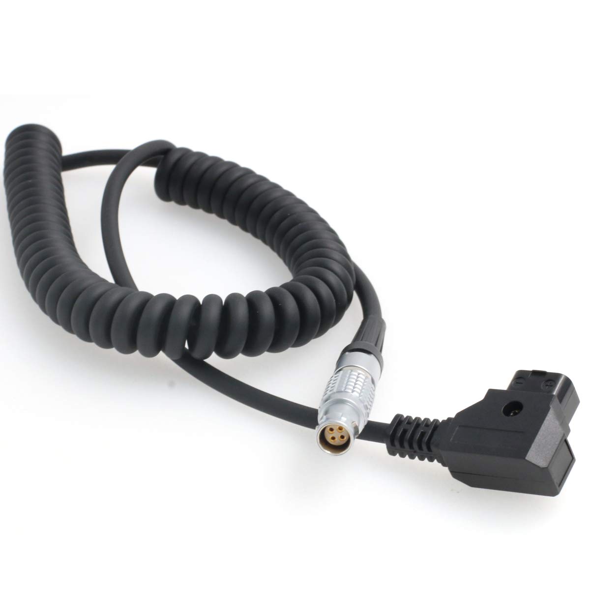 SZRMCC D Tap to 1B 4 Pin Female Power Cable for Canon Mark II C100 C300 C500 (Coiled Cable)