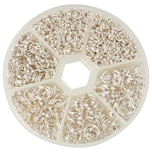 PandaHall Elite 1 Box Iron Split Rings Double Loop Jump Ring Diameter 4-10mm for Jewelry Making Silver
