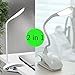 LED Desk Lamp Clamp [2-in-1] USB Rechargeable Dimmable Portable Lightweight Gooseneck Clip Lamp with Sensitive Touch Button and 14 Long Life LED for Bedside Reading Study White
