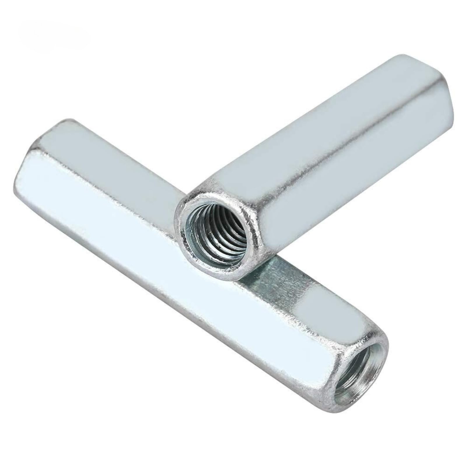 Jadeshay Nut Fastener for Bolt Screw,5pcs Long Rod Nut Hex Hexagonal Sleeve Coupling Nut Standoff Threaded Fasteners Thread Straight Fitting Hex Rod Studding M6 * 40