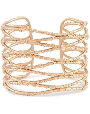 Nicolas Cuff Bracelet in Rose Gold Plated and Cubic Zirconia