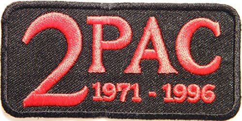 2PAC TUPAC Heavy Metal Hip Hop Rock Rockabilly Music Band Patch Iron on Sew Embroidered Applique Craft Clothing Costume Gift Collection (3.5"wide x 2"tall)