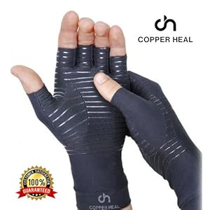 COPPER HEAL Arthritis Compression Gloves Rheumatoid Carpal Tunnel glove pains hands support finger joint wrist brace…