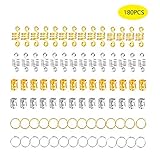 180 Pieces Aluminum Hair dreadlocks Twisted braid spring Hair braid ring for Hair Accessory Gold Silver Multiple Styles