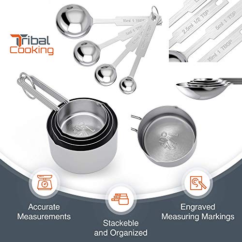 Tribal Cooking Metal Measuring Cups and Spoons Set - 8 Pieces ...