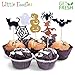 Halloween Cupcake Toppers Set, 28pcs sparkly set, Bat Witch Ghost Star, Baby Shower Food Picks Decor, Cupcake Halloween Party Picks, Halloween Cupcake Decorations