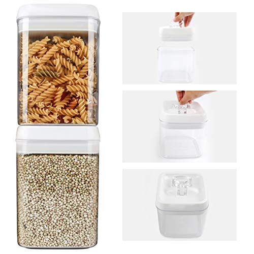 Cereal Container, VERONES 6 Piece Large Airtight Storage Containers Perfect For Flour Container Cereal Keeper (3 Large Size 20 pcs Chalkboard Labels Total 10L)