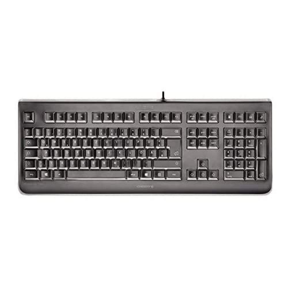 CHERRY KC 1068, EU Layout, QWERTY Keyboard, Easily Disinfectable, Waterproof Wired Keyboard, Whisper-Quiet Keystrokes, Black