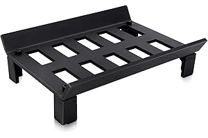 STBoo Fireplace Grate 13inch - Wood Stove Grates Heavy Duty | Fireplace Log Holder | Firewood Log Burning Wrought Iron Rack | Fire Pit Tray for Indoor Chimney Hearth & Outdoor Kindling Tool