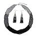 BOCAR Multi Layer Beaded Statement Necklace Set Mix Strand Necklace and earrings for Women Gift (NK-10459-silver+dark gray+mattle black)