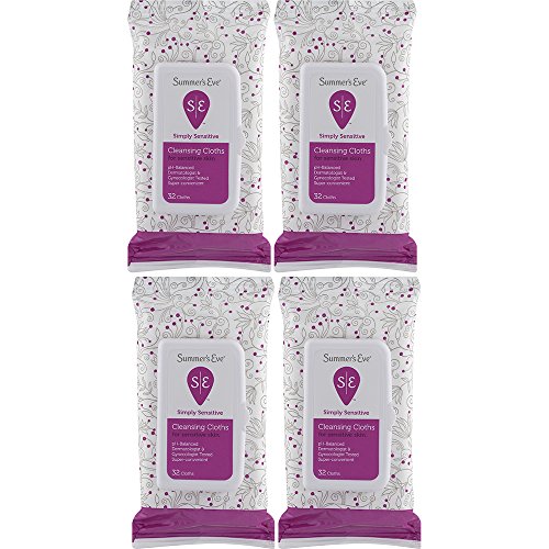 Summer's Eve Simply Sensitive Cleansing Cloths Multi-Pack, 4 Count