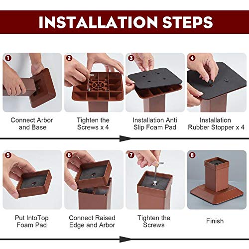 iPrimio Aluminum 5.5 Inch Bed Risers (6 Pack) Raises Furniture