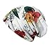 Qiabao Women's Floral Printed Chemo Cap Hat Slouchy Beanie (White/Red)