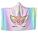 Unicorn Blanket for Girls Hooded, Kids Pink, Purple Wearable Hood Throw Blankets Wrap, Toddlers Plush Soft Kids Blanket Gift Cozy Magic Cloak 59