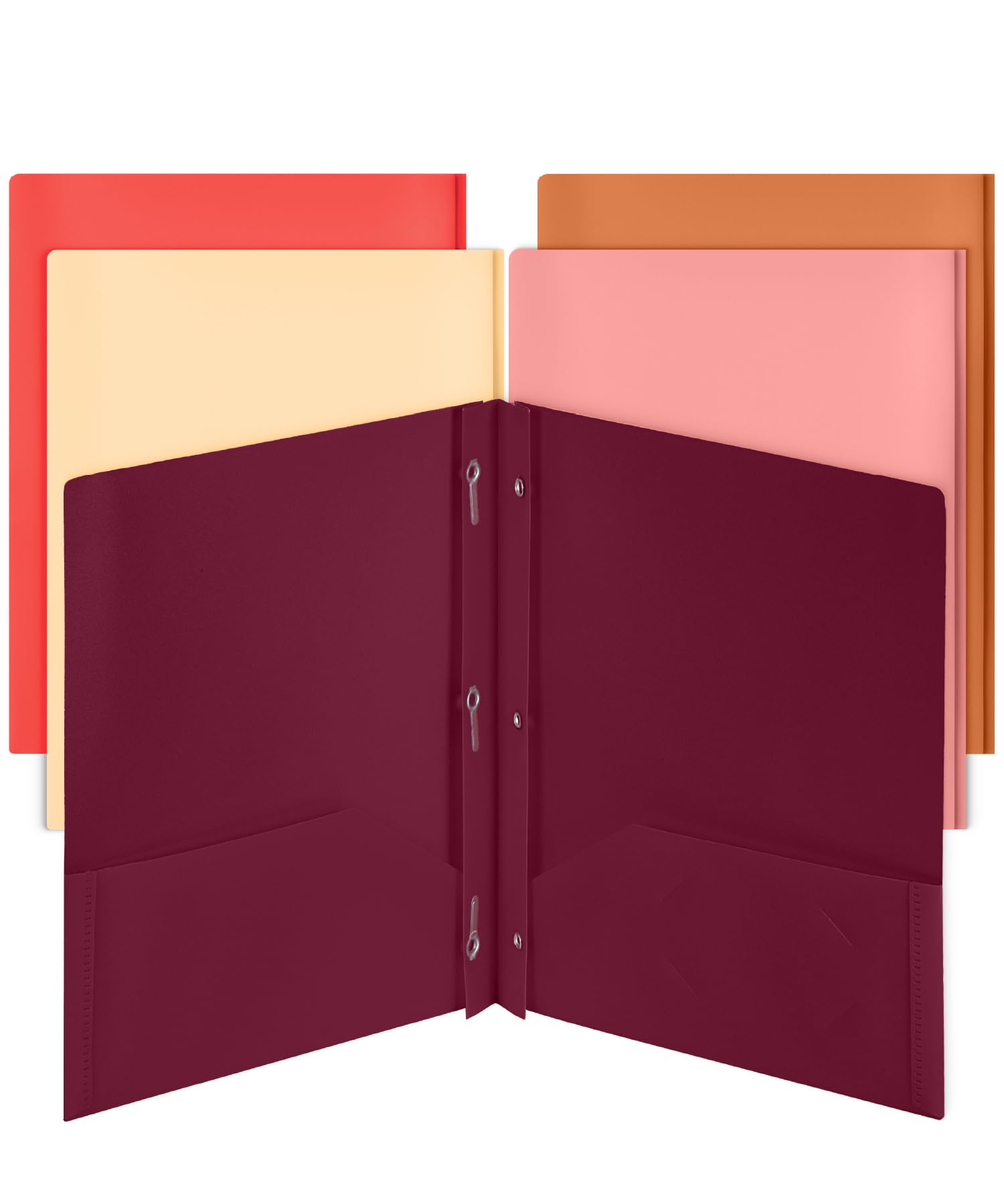 Photo 1 of Mr. Pen- Plastic Folders with Pockets and Prongs, 5 Pack, Letter Size, Sunset Shades, Flexible Plastic Folders with Prongs