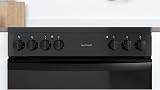 Indesit 60cm Double Oven Electric Cooker Black ID67V9KMB view 3