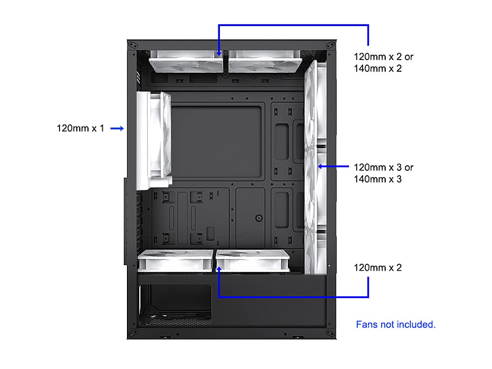 Bgears b-Optillusion (Fans NOT Included) Gaming PC ATX case, Special Optical Illusion ARGB Front Panel, Tempered Glass Side. USB3.0, Support up to EATX Motherboard.