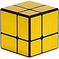 Mirror Cube 2x2x2 Speed Cube 2x2 Magic Cube Puzzle for Kids & Adults (2 Level Gold)