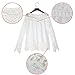 Chen Women White Sheer Sleeve Embroidery Top Blouse Lace Crochet Chiffon Shirt (16)