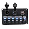 Koolee-Digital-Voltmeter-12V-24V-System-Power-Socket-Aluminum-6-Gang-Switch-Panel-Black-For-Car-Boat Koolee-Digital-Voltmeter-12V-24V-System-Power-Socket-Aluminum-6-Gang-Switch-Panel-Black-For-Car-Boat
