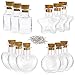 SUPERLELE 32pcs 10ml 4 Shapes Mini Glass Jars Bottles with Cork Stopper, 32pcs Eye Screws