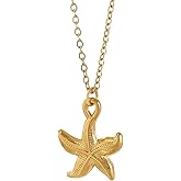 Z ZACHÉ Gold Silver Starfish Necklace for Women Summer Sea Beach Turtle/Conch/Shell/Crab Stainless Steel Vacation Jewelry