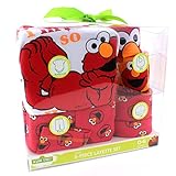 Sesame Street Elmo Baby 5 piece Layette Gift Set (0/6M, Elmo Red)