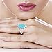 Turquoise Ring in Sterling Silver 925 & Genuine Turquoise Size 6 to 11