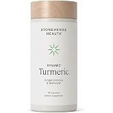 Stonehenge Health Dynamic Turmeric Curcumin with Ginger - High Potency - 1,650 mg Turmeric with 95% Curcuminoids &amp; BioPerine, 90 Vegetarian Capsules